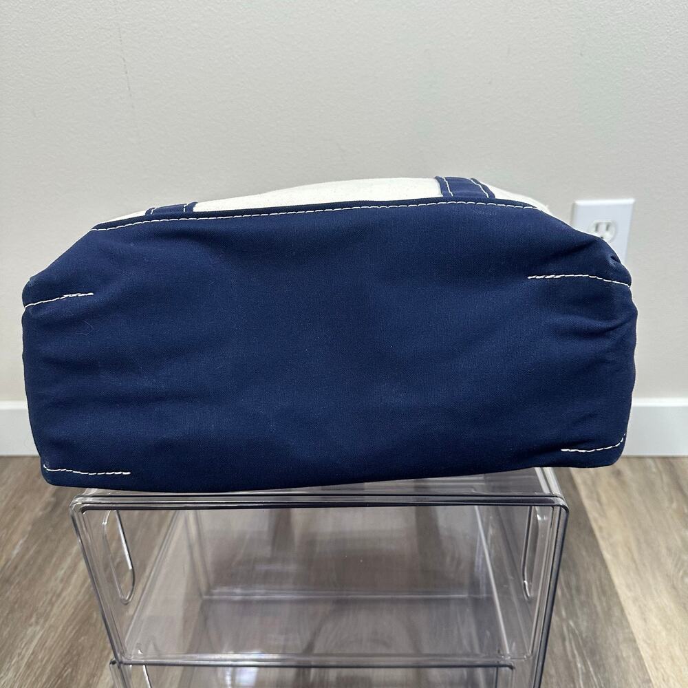 L.L. Bean Boat Tote Medium USA Canvas Navy ESPNW Embroidered - Picture 5 of 12